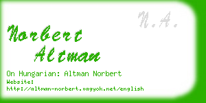 norbert altman business card